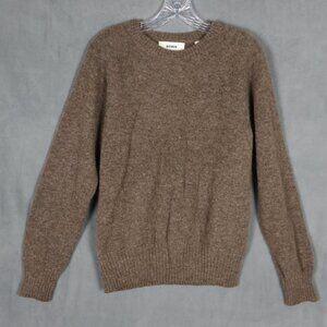 Buck Mason Sweater Mens Medium Brown Shaggy Baby Alpaca Saddle Crew Preppy